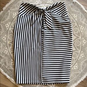 Alex Marie Black and White Tie Front Pencil Skirt